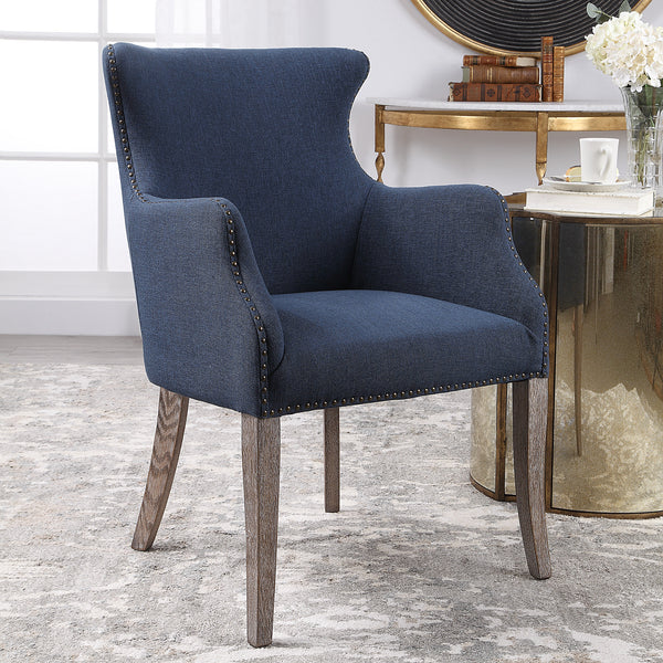 Uttermost Yareena Blue Wing Chair