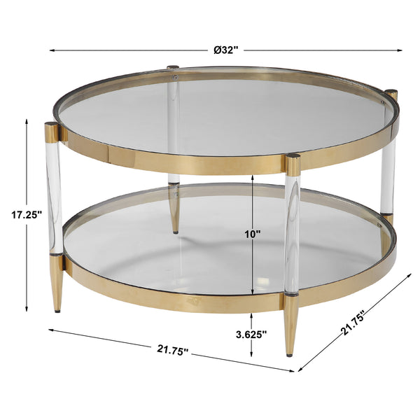 Uttermost Kellen Glass Coffee Table