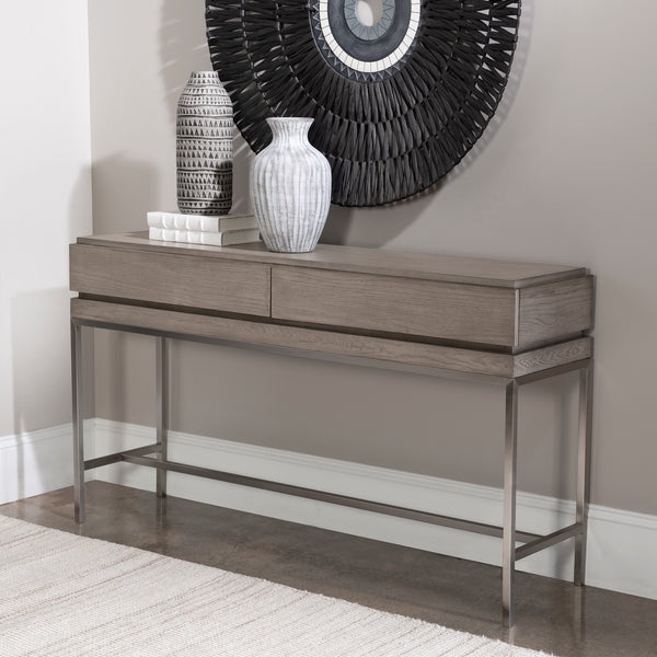 Uttermost Kamala Gray Oak Console Table