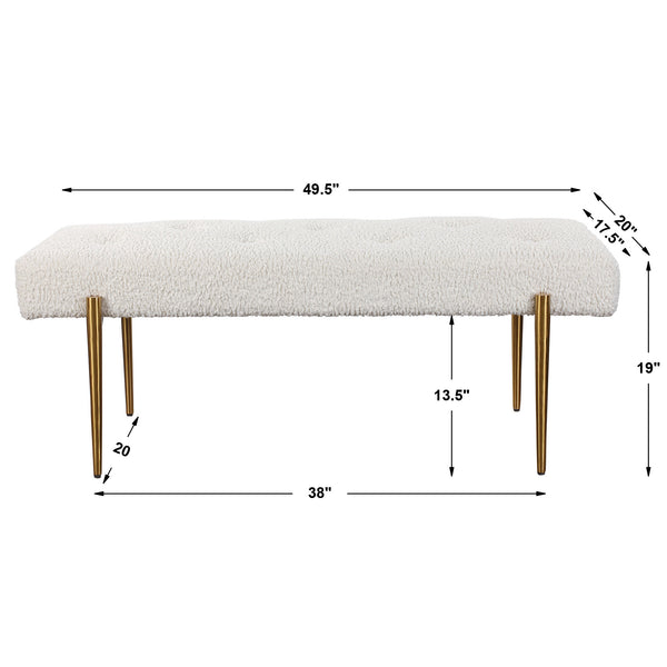 Uttermost Olivier White Bench