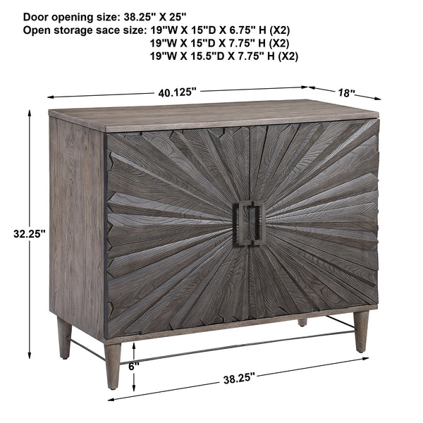 Uttermost Shield Gray Oak 2 Door Cabinet