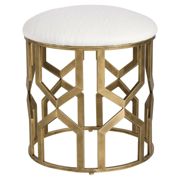 Uttermost Trellis Geometric Accent Stool