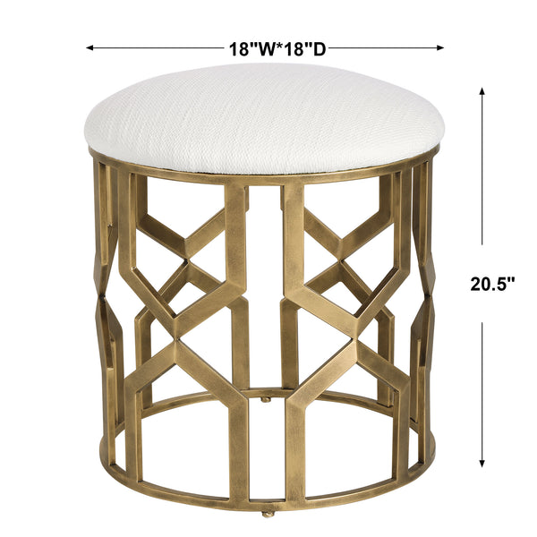 Uttermost Trellis Geometric Accent Stool