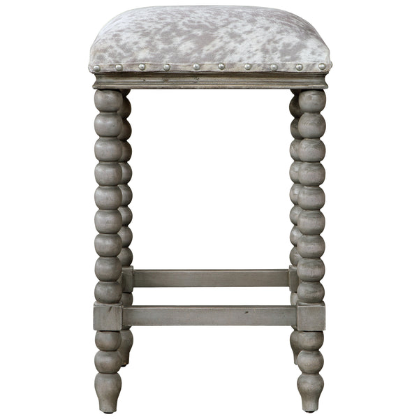 Uttermost Estes Faux Cow Hide Counter Stool