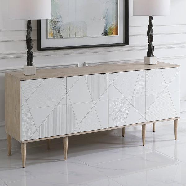 Uttermost Tightrope 4 Door Modern Sideboard Cabinet