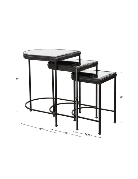 Uttermost India Black Nesting Tables, S/3