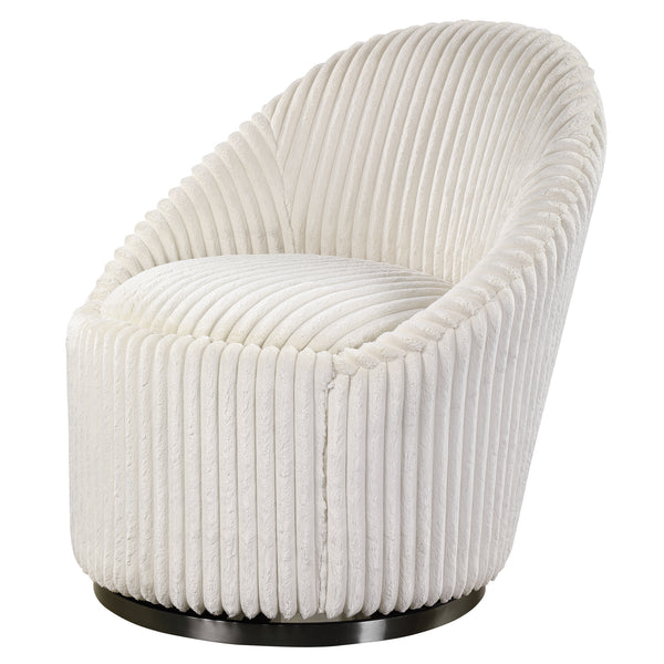 Uttermost Crue White Swivel Chair