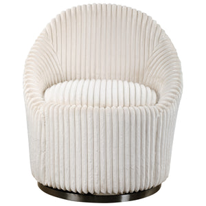 Uttermost Crue White Swivel Chair