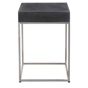 Uttermost Jase Black Concrete Accent Table