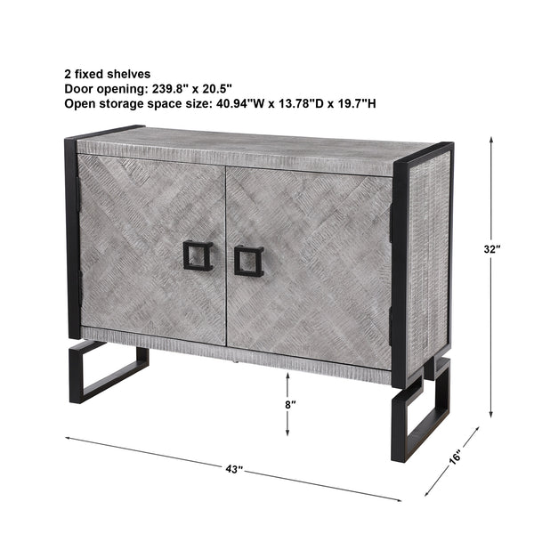 Uttermost Keyes 2 Door Gray Cabinet