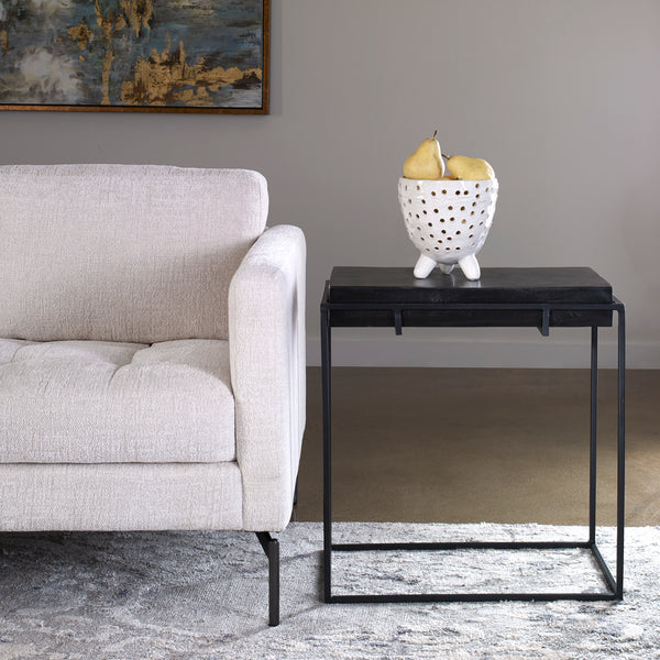 Uttermost Telone Modern Black Side Table