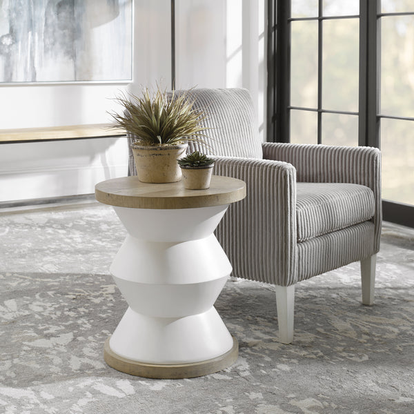 Uttermost Spool Geometric Side Table