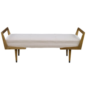 Uttermost Waylon Modern Ivory Bench