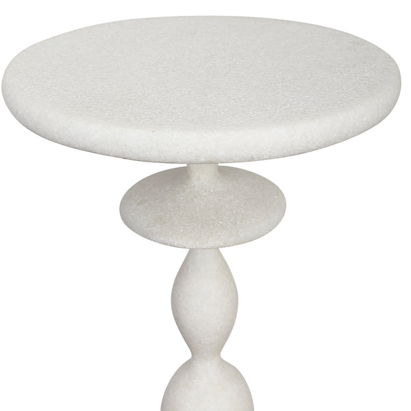 Uttermost Inverse White Marble Drink Table