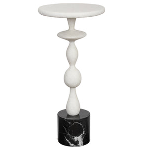 Uttermost Inverse White Marble Drink Table