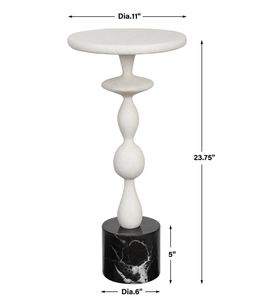 Uttermost Inverse White Marble Drink Table