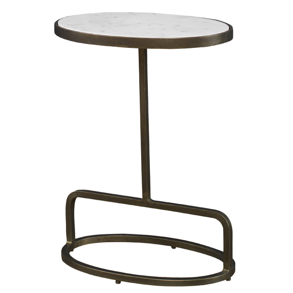 Uttermost Jessenia White Marble Accent Table