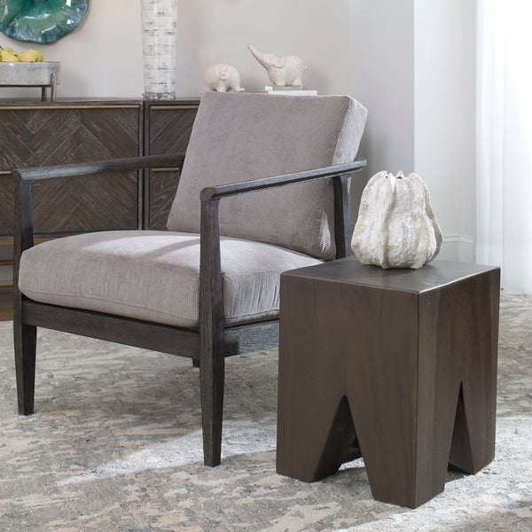 Uttermost Armin Solid Wood Accent Stool