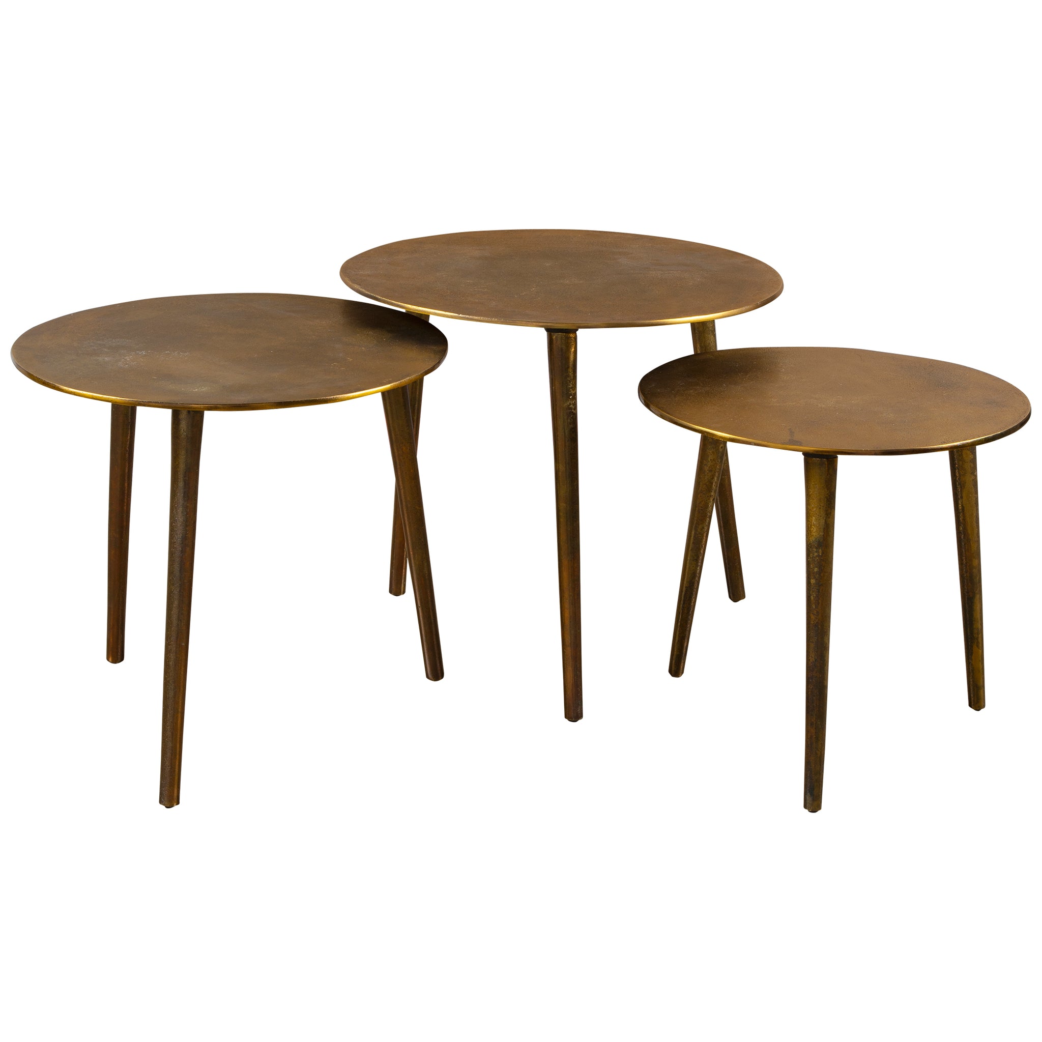 Uttermost Kasai Gold Coffee Tables, S/3