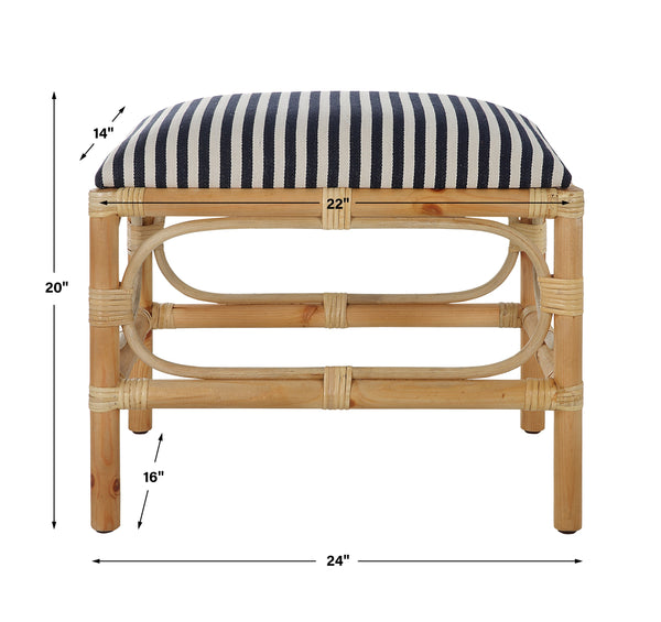 Uttermost Laguna Small Striped Bench