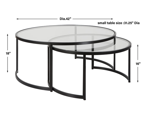 Uttermost Rhea Black Nesting Coffee Tables S/2