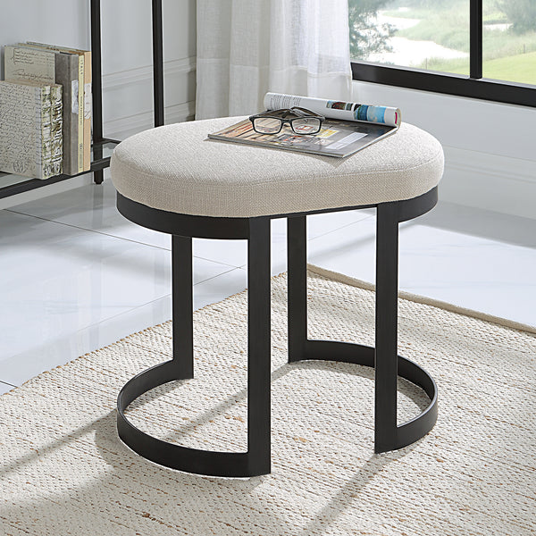 Uttermost Infinity Black Accent Stool