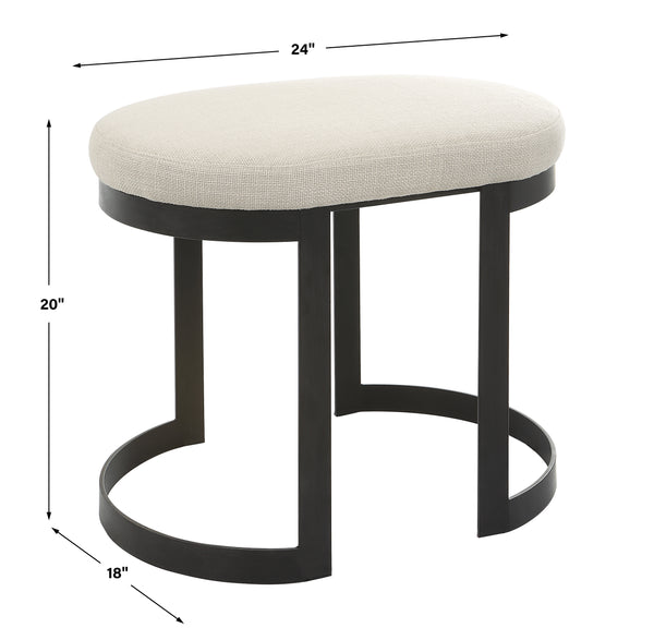 Uttermost Infinity Black Accent Stool