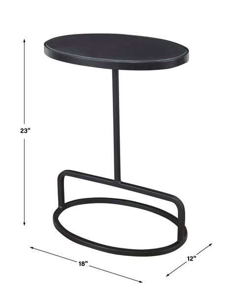 Uttermost Jessenia Black Marble Accent Table