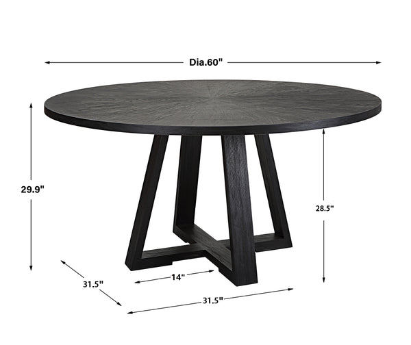 Uttermost Gidran Round Black Dining Table