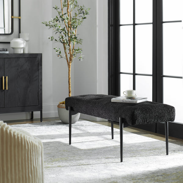 Uttermost Olivier Modern Black Bench