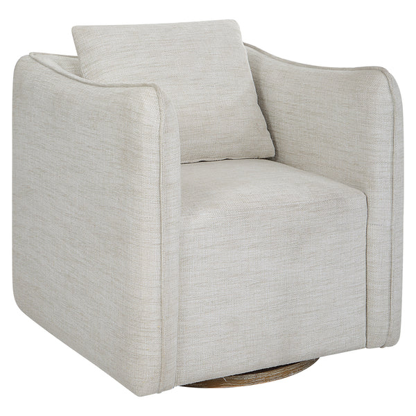 Uttermost Corben White Swivel Armchair