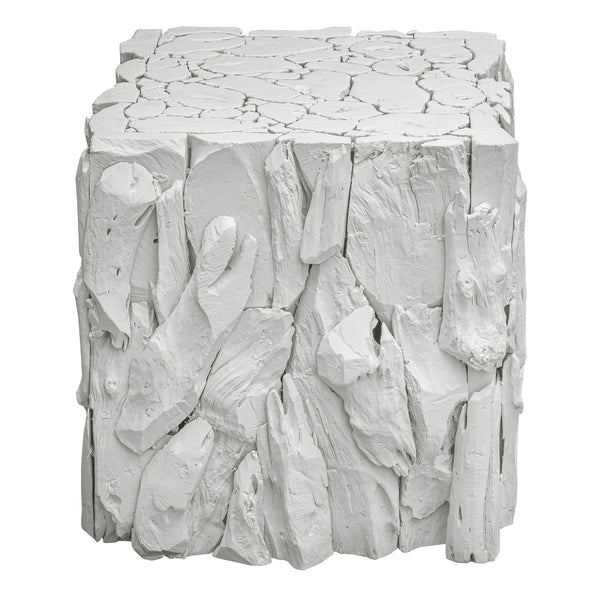 Uttermost Teak Root White Bunching Cube