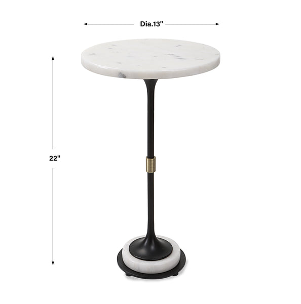 Uttermost Sentry White Marble Accent Table