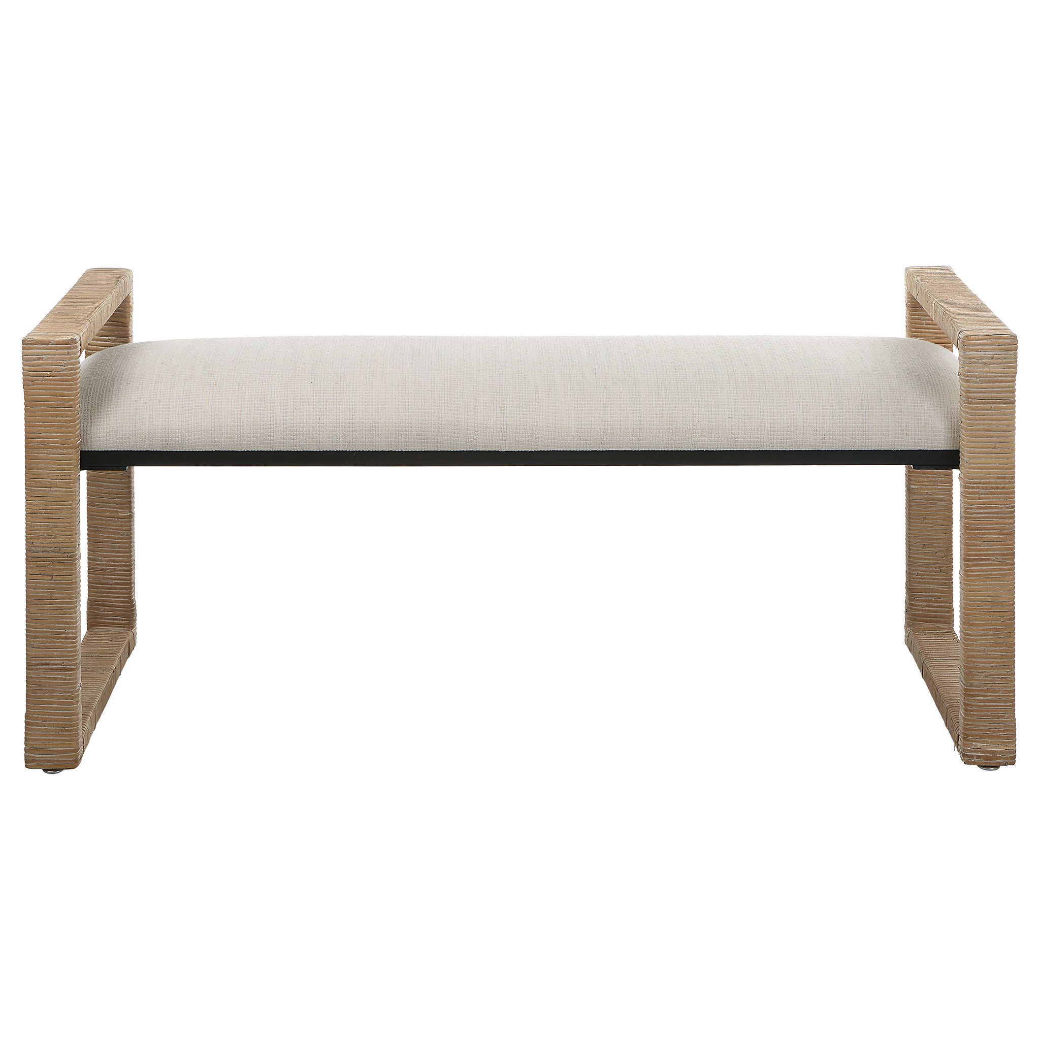 Uttermost Areca Coastal Rattan Bench