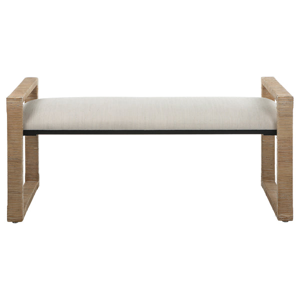 Uttermost Areca Coastal Rattan Bench