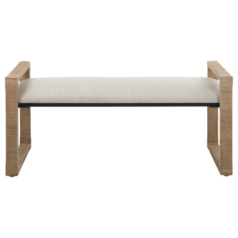 Uttermost Areca Coastal Rattan Bench