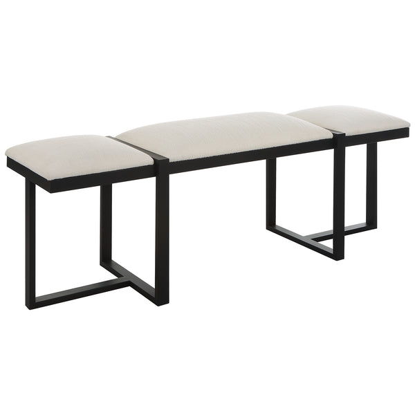 Uttermost Triple Cloud Modern Upholstered Bench