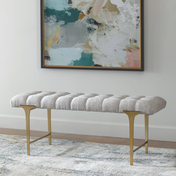 Uttermost Imperial Upholstered Gray Bench