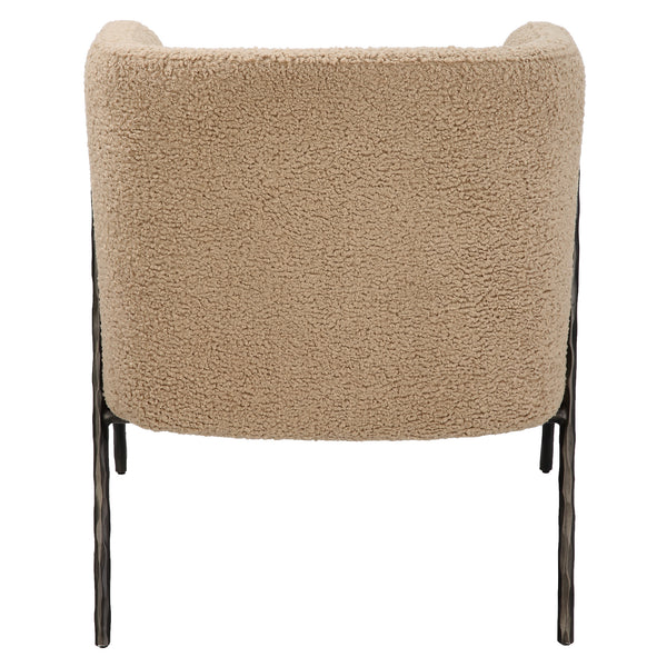 Uttermost Jacobsen Tan Shearling Barrel Chair