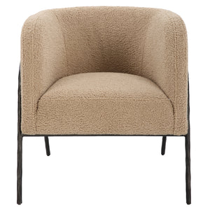 Uttermost Jacobsen Tan Shearling Barrel Chair