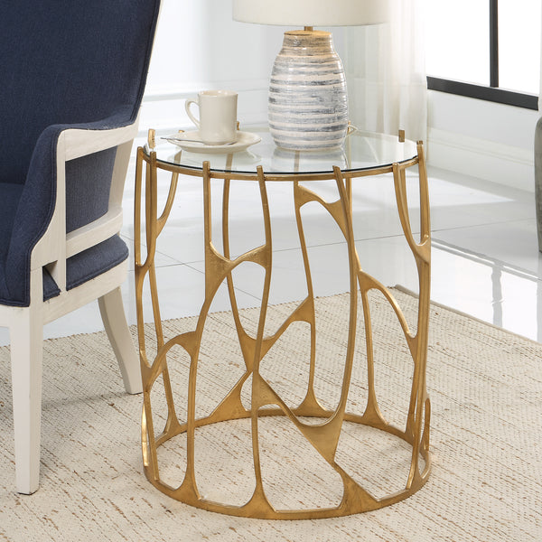 Uttermost Ritual Round Gold Side Table