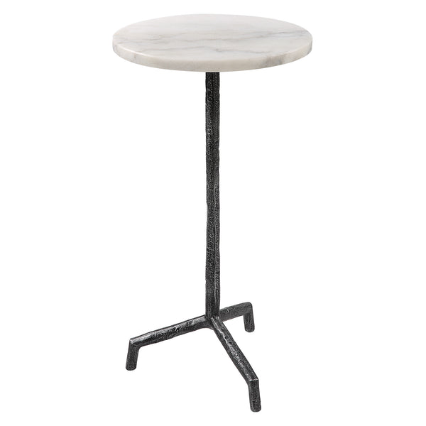 Uttermost Puritan White Marble Drink Table