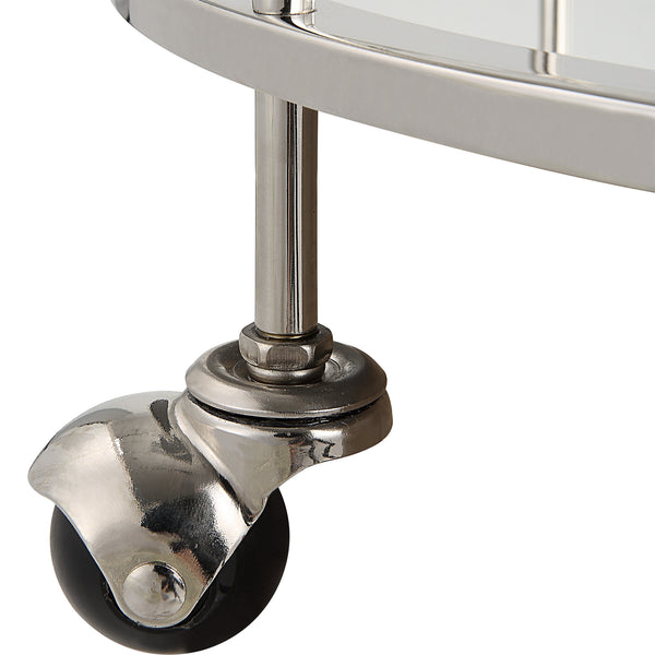 Uttermost Spritz Chrome Bar Cart