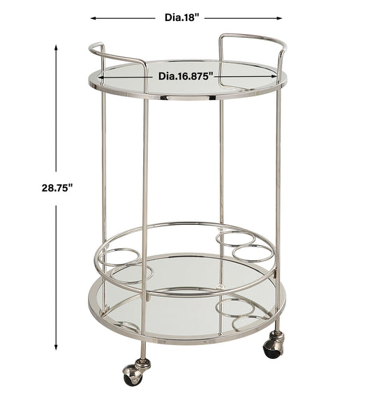 Uttermost Spritz Chrome Bar Cart