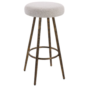 Uttermost Braven White Fabric Counter Stool