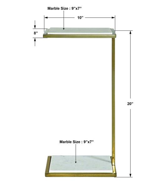 Uttermost Elevate White Marble Drink Table