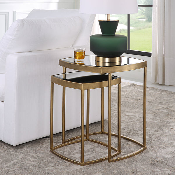 Uttermost Vista Gold Nesting Tables, Set Of 2