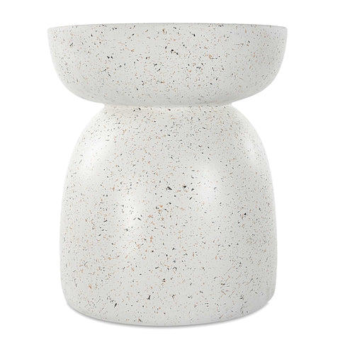 Uttermost Inhale Cast White Accent Table