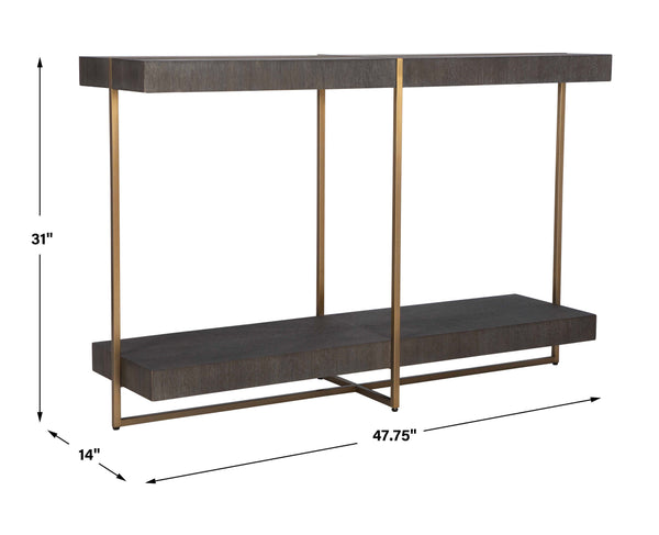 Uttermost Taja Modern Brass / Wood Console Table