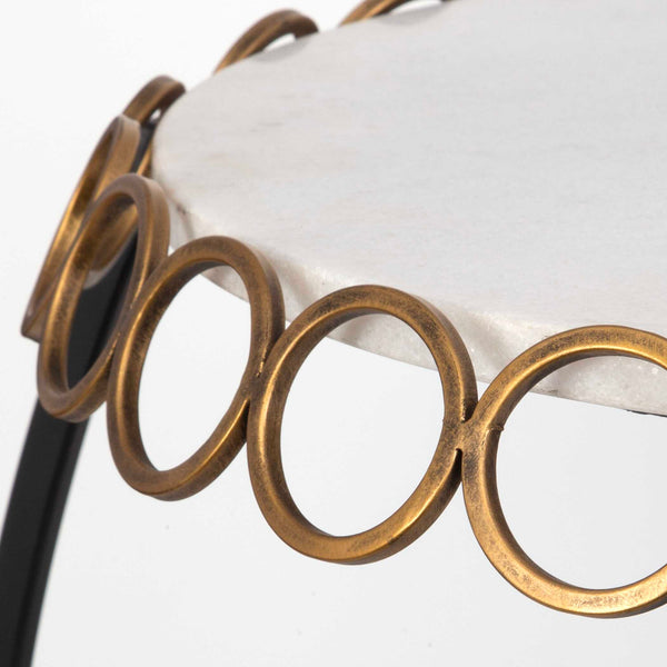 Uttermost Chainlink White Marble Side Table